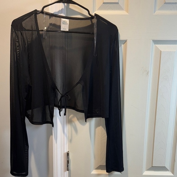 wild fable Tops - Wild Fable Sheer Black Crop Top